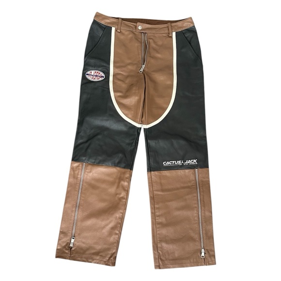 Cactus Jack x Air Jordan Leather Moto Pants – Brown/Black